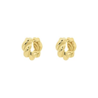 PRIMROSE Polished Twisted Hoop Earrings