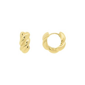 PRIMROSE Polished Twisted Hoop Earrings