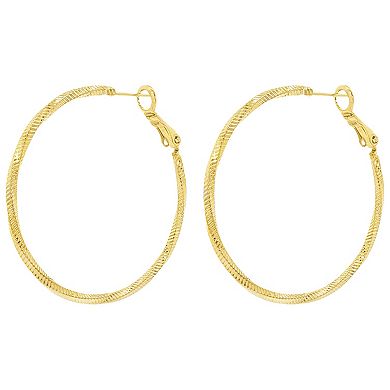 PRIMROSE Textured Twisted Hoop Earrings