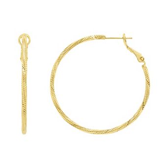 PRIMROSE Textured Twisted Hoop Earrings