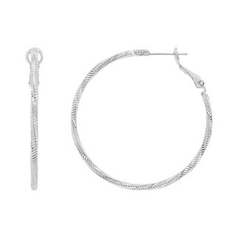 PRIMROSE Textured Twisted Hoop Earrings