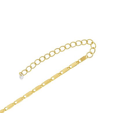 PRIMROSE Flat Link Chain with Cubic Zirconia Accent Necklace