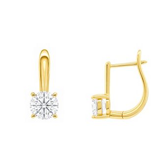 PRIMROSE Fine Silver Plated Round Cubic Zirconia Lever Back Earrings