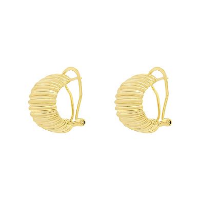 PRIMROSE 14k Gold Flash Plated Polished Scalloped Earrings