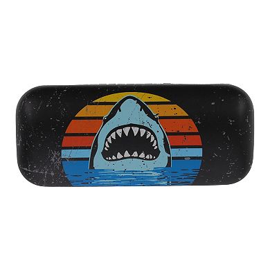 Boys Capelli Ombre Stripe Shark Case & Aviator Sunglasses Set