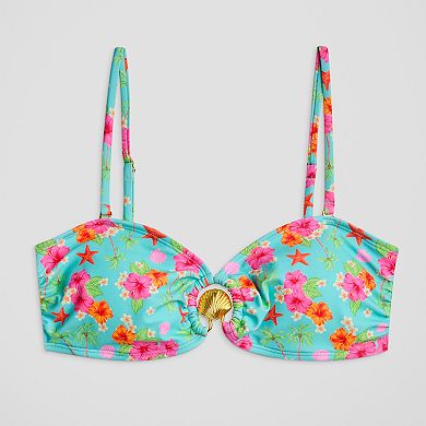Juniors' Ninety-Nine° Shell Bandeau Swim Top