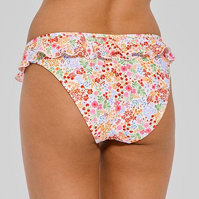 Juniors' Ninety-Nine° Ruffle Waist High Leg Swimsuit Bottoms