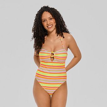 Juniors' Ninety-Nine° Bandeau Ring One-Piece Swimsuit