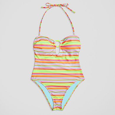 Juniors' Ninety-Nine° Bandeau Ring One-Piece Swimsuit