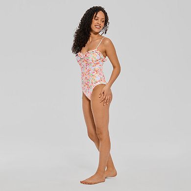 Juniors' Ninety-Nine° Ruffle Bandeau One-Piece Swimsuit