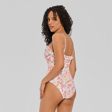 Juniors' Ninety-Nine° Ruffle Bandeau One-Piece Swimsuit