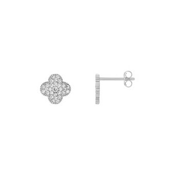PRIMROSE Cubic Zirconia Clover Stud Earrings