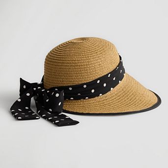 Women's Bel'Solare Framer Hat with Polka Dot Ribbon