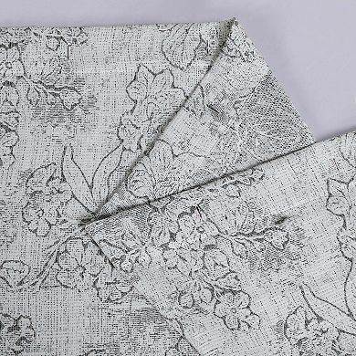 Dainty Home Shelley Heavy Jacquard Floral Textured Fabric Soft Polyester Shower Curtain, 72" x 72"