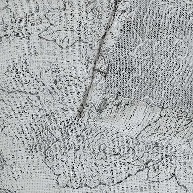 Dainty Home Shelley Heavy Jacquard Floral Textured Fabric Soft Polyester Shower Curtain, 72" x 72"