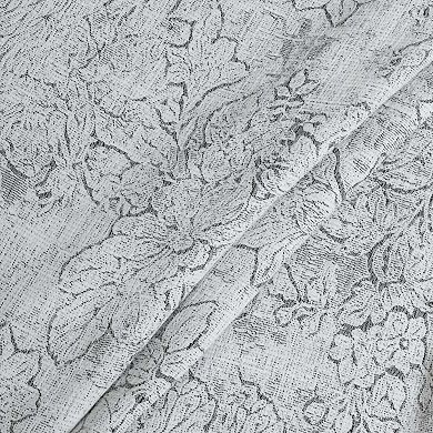 Dainty Home Shelley Heavy Jacquard Floral Textured Fabric Soft Polyester Shower Curtain, 72" x 72"