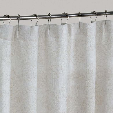 Dainty Home Shelley Heavy Jacquard Floral Textured Fabric Soft Polyester Shower Curtain, 72" x 72"