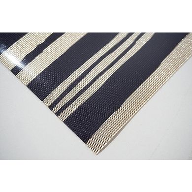 Dainty Home Jagged Stripe Reversible Vinyl Easy Clean Placemats Set of 8 12" x 18" Rectangle
