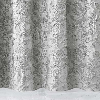 Dainty Home Anais Heavy Sculpted Jacquard Floral Textured Polyester Fabric Shower Curtain, 72" x 72"