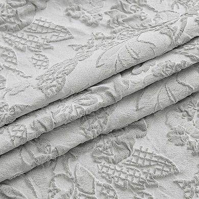 Dainty Home Anais Heavy Sculpted Jacquard Floral Textured Polyester Fabric Shower Curtain, 72" x 72"