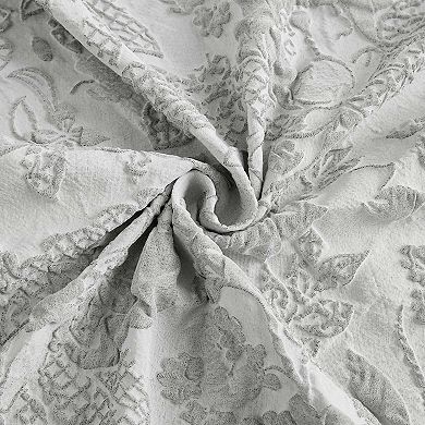 Dainty Home Anais Heavy Sculpted Jacquard Floral Textured Polyester Fabric Shower Curtain, 72" x 72"