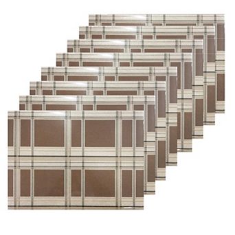 Dainty Home Sidewalks Plaid Reversible Vinyl Easy Clean Placemats Set of 8 12" x 18" Rectangle