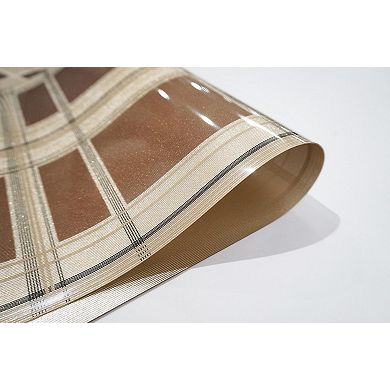 Dainty Home Sidewalks Plaid Reversible Vinyl Easy Clean Placemats Set of 8 12" x 18" Rectangle
