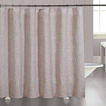 Dainty Home Boheme Medallion Jacquard Textured Soft Polyester Fabric Shower Curtain, 72" x 72"