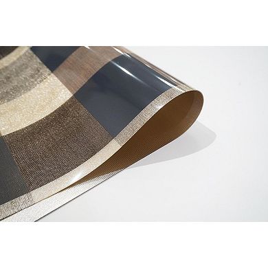 Dainty Home Plaid Check Reversible Vinyl Easy Clean Placemats Set of 8 12" x 18" Rectangle