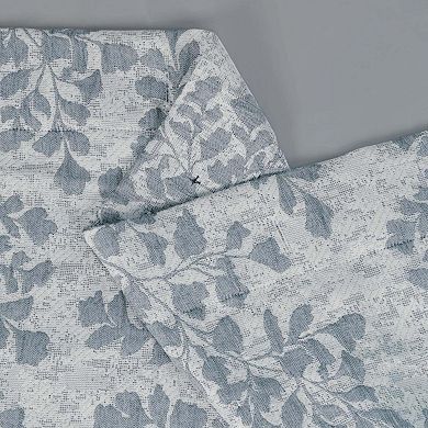 Dainty Home Heather Woven Leaf Jacquard Soft Polyester Textured Fabric Shower Curtain, 72" x 72"