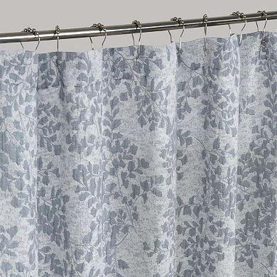 Dainty Home Heather Woven Leaf Jacquard Soft Polyester Textured Fabric Shower Curtain, 72" x 72"
