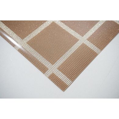 Dainty Home Squares Grid Reversible Vinyl Easy Clean Placemats Set of 8 12" x 18" Rectangle