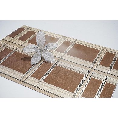 Dainty Home Sidewalks Plaid Reversible Vinyl Easy Clean Placemats Set of 4 12" x 18" Rectangle