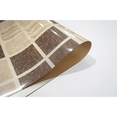 Dainty Home Shimmer Blocks Reversible Vinyl Easy Clean Placemats Set of 8 12" x 18" Rectangle