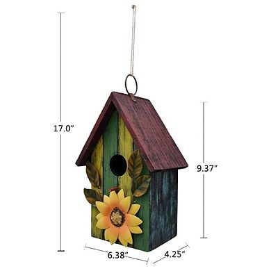 Bird House With Sunflower Décor
