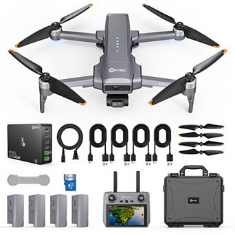 F33 Vortex 4K GPS Drone Bundle, 4 Batteries, 2-Axis Gimbal, 6km Range, Fast Charger & Case