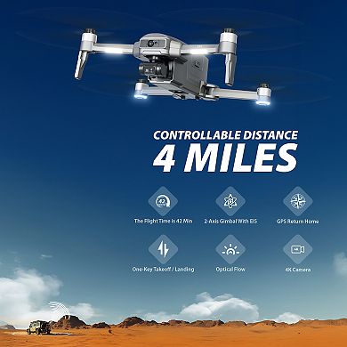 F33 Vortex 4K GPS Drone Bundle, 4 Batteries, 2-Axis Gimbal, 6km Range, Fast Charger & Case