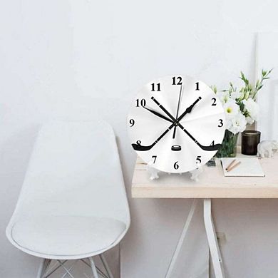 Ice Hockey Sticks Round Wall Clock