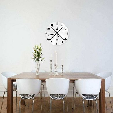 Ice Hockey Sticks Round Wall Clock