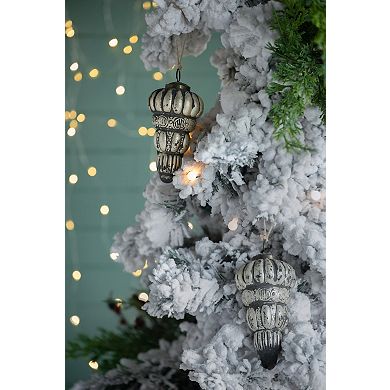 LOVMOR Set of 6 3x3x6 Inch Glass Tear Drop Christmas Tree Ornaments