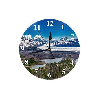 Snow Mountain Round Wall Clock