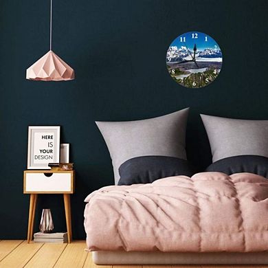 Snow Mountain Round Wall Clock