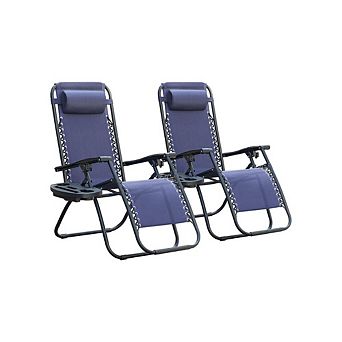 Set of 2 Reclining Zero Gravity Camp Chair