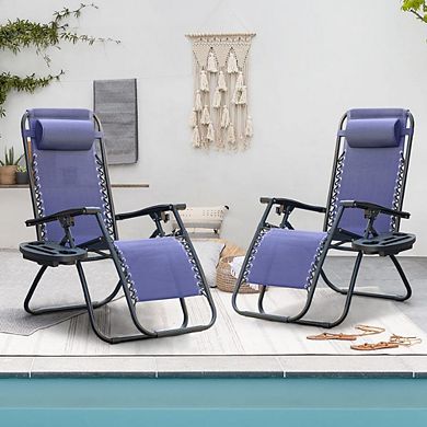 Set of 2 Reclining Zero Gravity Camp Chair
