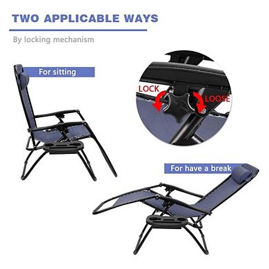 Set of 2 Reclining Zero Gravity Camp Chair
