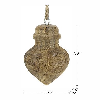 LOVMOR Set of 8 3x4 Inch Wooden Hanging Christmas Tree Ornaments