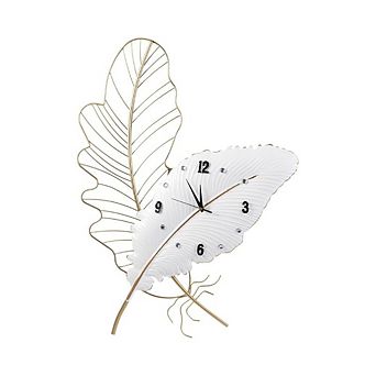 Large Metal Feather Wall Clock