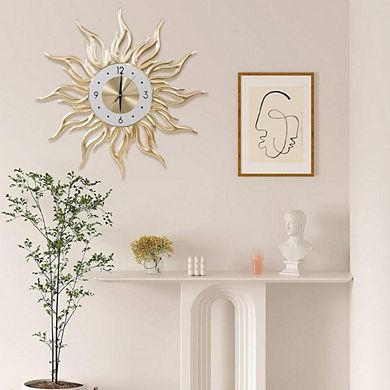 Large Metal Starburst Wall Clock