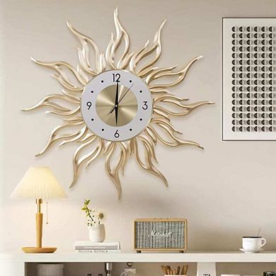 Large Metal Starburst Wall Clock