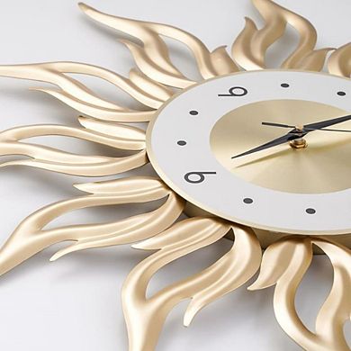 Large Metal Starburst Wall Clock
